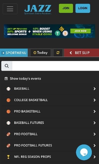 Jazz Sports on mobile